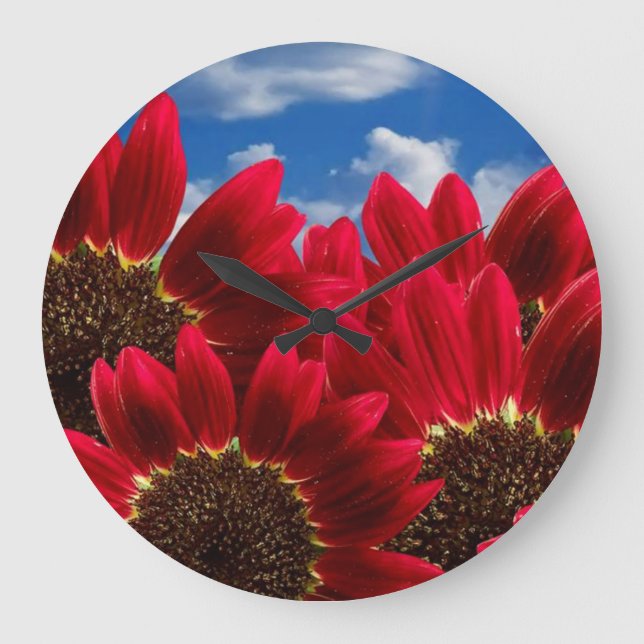 red flowers large clock (Front)