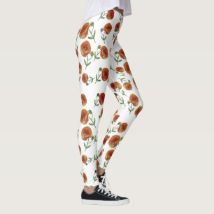 Red Flowers  Leggings