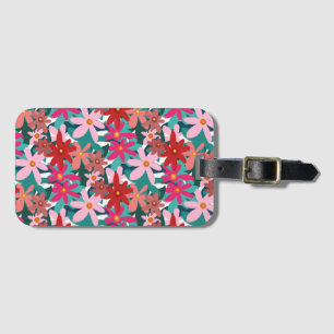 RED FLOWERS LUGGAGE TAG