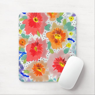 Red flowers mouse pad