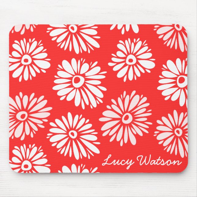 Red Flowers Mousepad (Front)