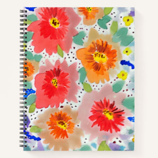 Red flowers notebook