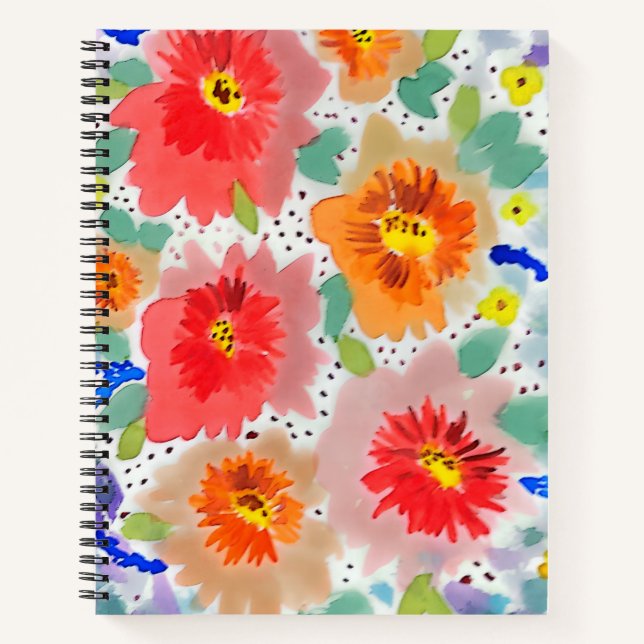 Red flowers  notebook (Front)
