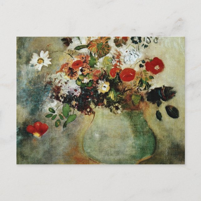Red Flowers, Odilon Redon flowers Postcard (Front)