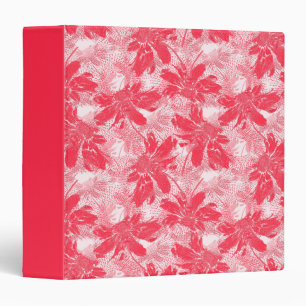 Red flowers on white. 3 ring binder