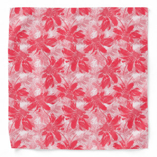 Red flowers on white. bandana