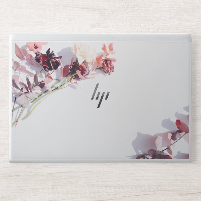 Red Flowers on White HP EliteBook 850 G5/G6, 755 G HP Laptop Skin (Front)