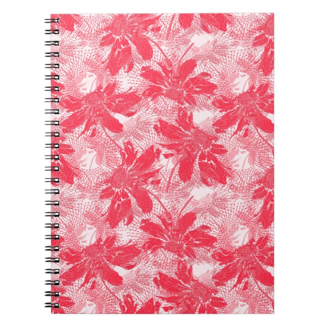 Red flowers on white. notebook (Front)