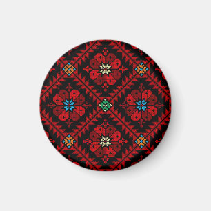 Red flowers Palestine Embroidery tatreez Pattern Magnet