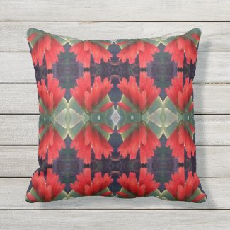 Red Flowers Pattern 2 Throw Pillow