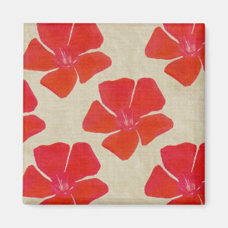 Red Flowers Pattern Magnet