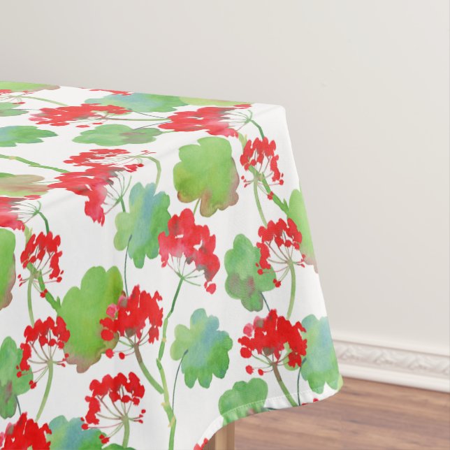 Red flowers (Pelargonium) Tablecloth (In Situ)