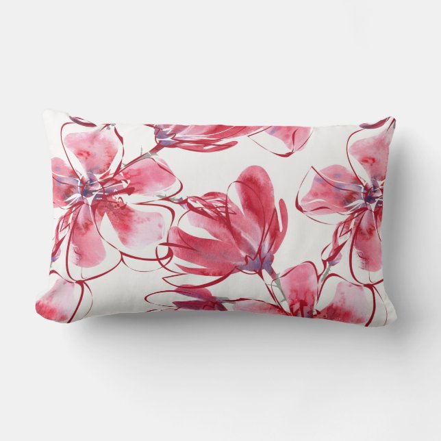 Red Flowers Pillow (Front)