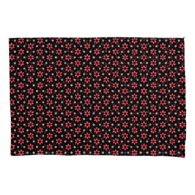 Red Flowers Pillow Case (Front)