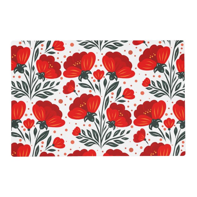 Red flowers placemat (Front)