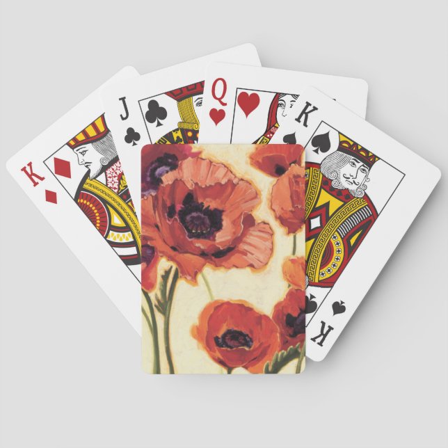 Red Flowers Poker Cards (Back)