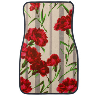 red flowers print car floor mat