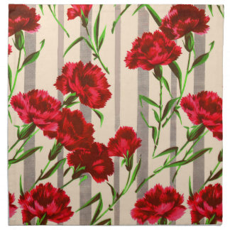 red flowers print cloth napkin