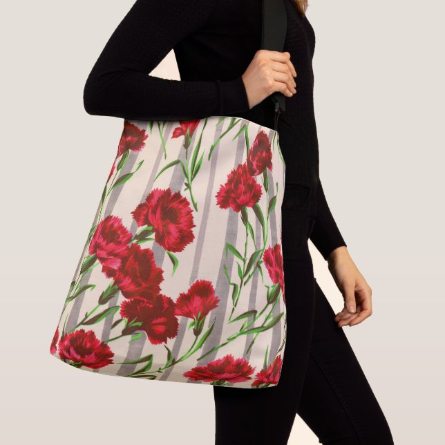 red flowers print crossbody bag (Close Up)