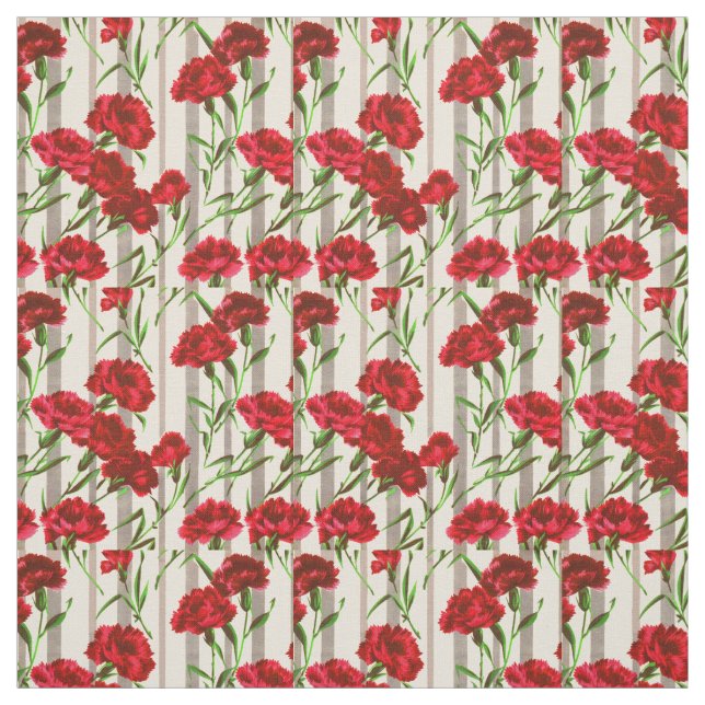 red flowers print fabric (Swatch)