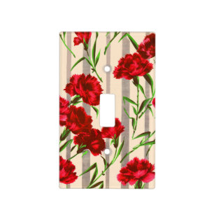 red flowers print light switch cover