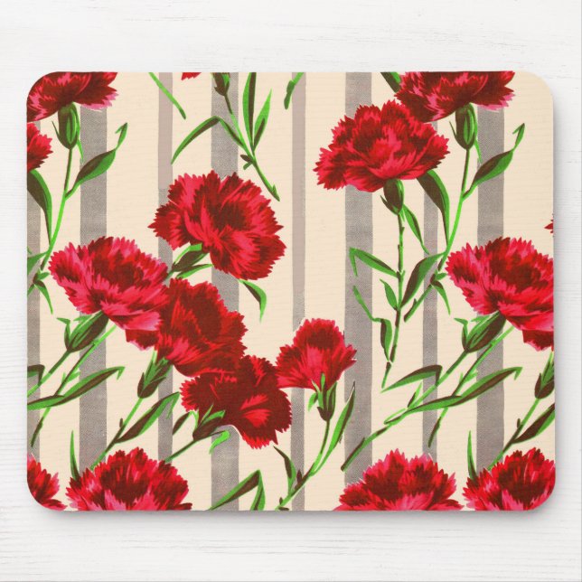 red flowers print mouse pad (Front)