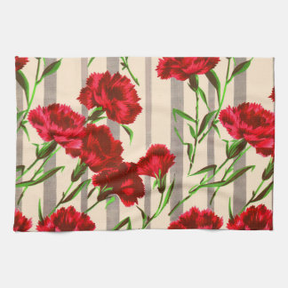 red flowers print towel
