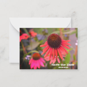 Red Flowers Save the Date Birthday Invite