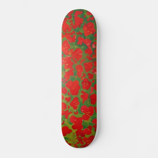 Red Flowers Skateboard (Front)