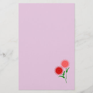 Red Flowers Stationery