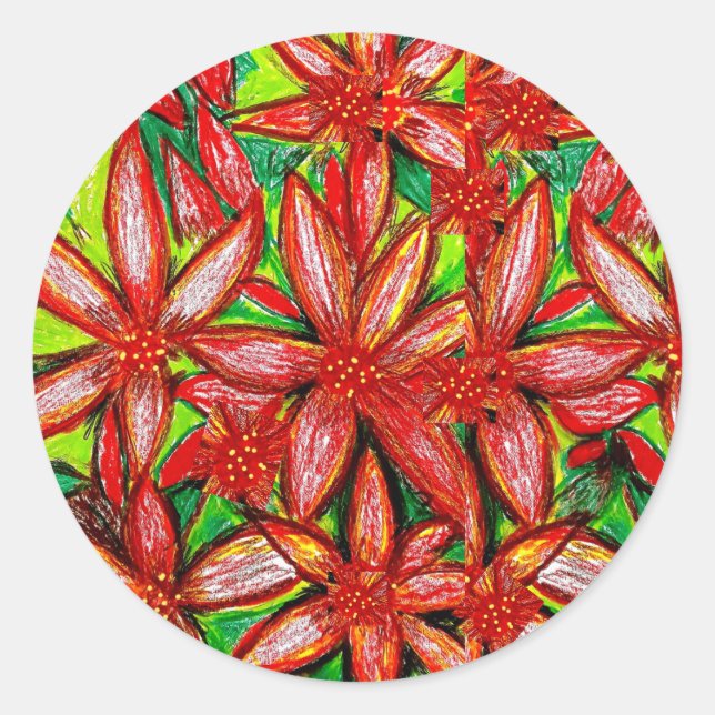 Red Flowers Sticker (Front)