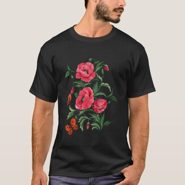 Red Flowers T-Shirt (Front)