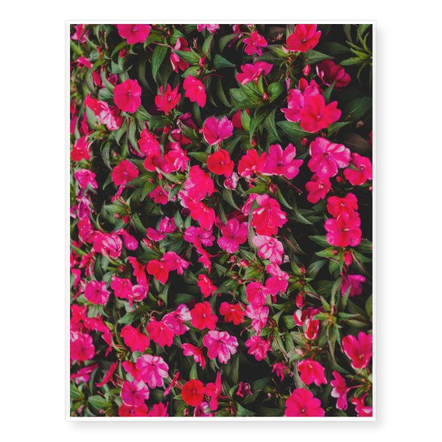 Red flowers temporary tattoos (Front)
