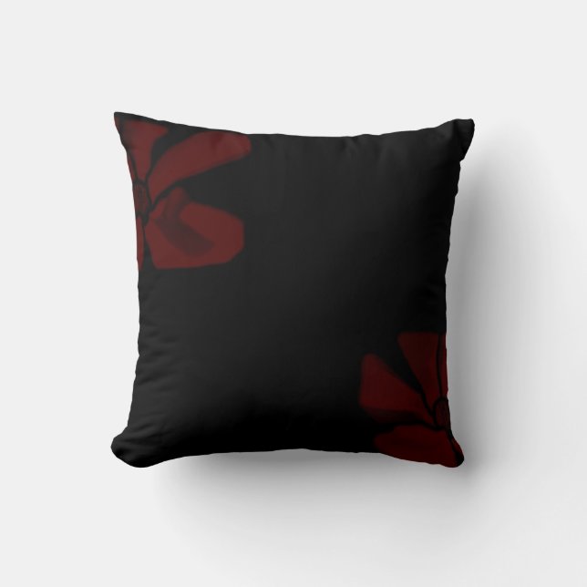 Red Flowers throw pillow (Front)