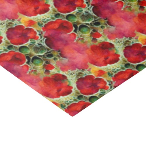 Red flowers tissue paper