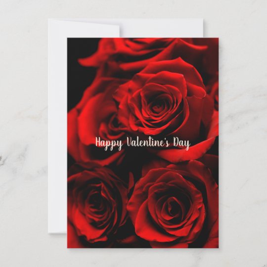 Red Flowers Valentine's Day Card