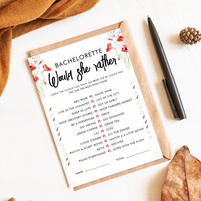 Red Flowers | Would She Rather Game | Customizable (Creator Uploaded)