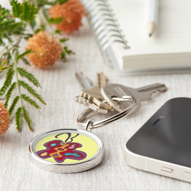 Red Flutterfly Keychain (Side)