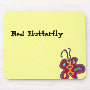 Red Flutterfly Mousepad