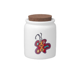 Red Flutterfly Mug Candy Jar