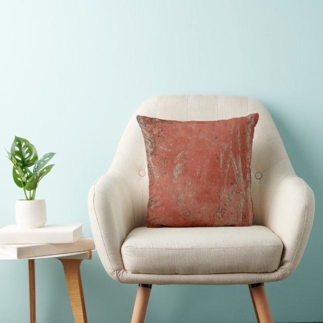 Red Fog, A Gel Print Abstract Throw Pillow (Chair)