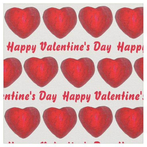 Red Foil Chocolate Heart Hearts Valentine's Day Fabric