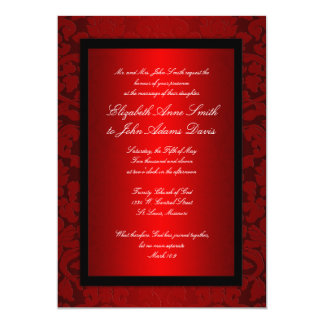 Red Foil Damask Wedding Invitation