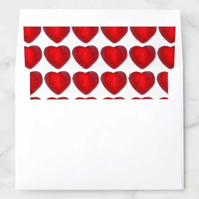 Red Foil Wrapped Candy Heart Valentine's Day Love Envelope Liner (In Envelope)