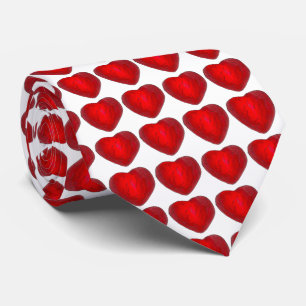 Red Foil-Wrapped Chocolate Hearts Valentine's Tie