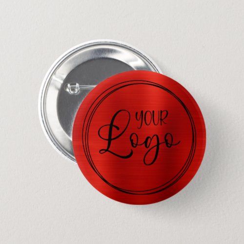 Red Foil Your Business Logo Here Button