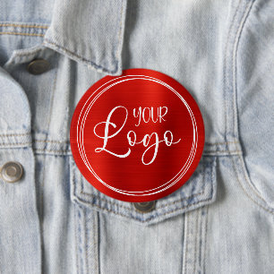 Red Foil Your Business Logo Huge Button
