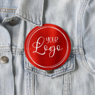 Red Foil Your Business Logo Huge Button