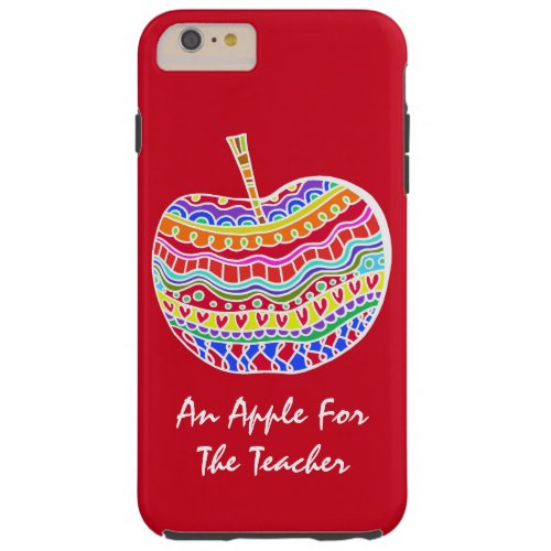 Red Folk Art Apple Teachers iPhone 6 Plus case