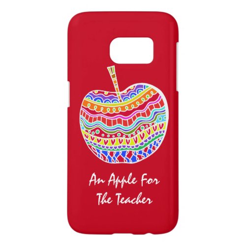 Red Folk Art Apple Teachers Samsung Samsung Galaxy S7 Case